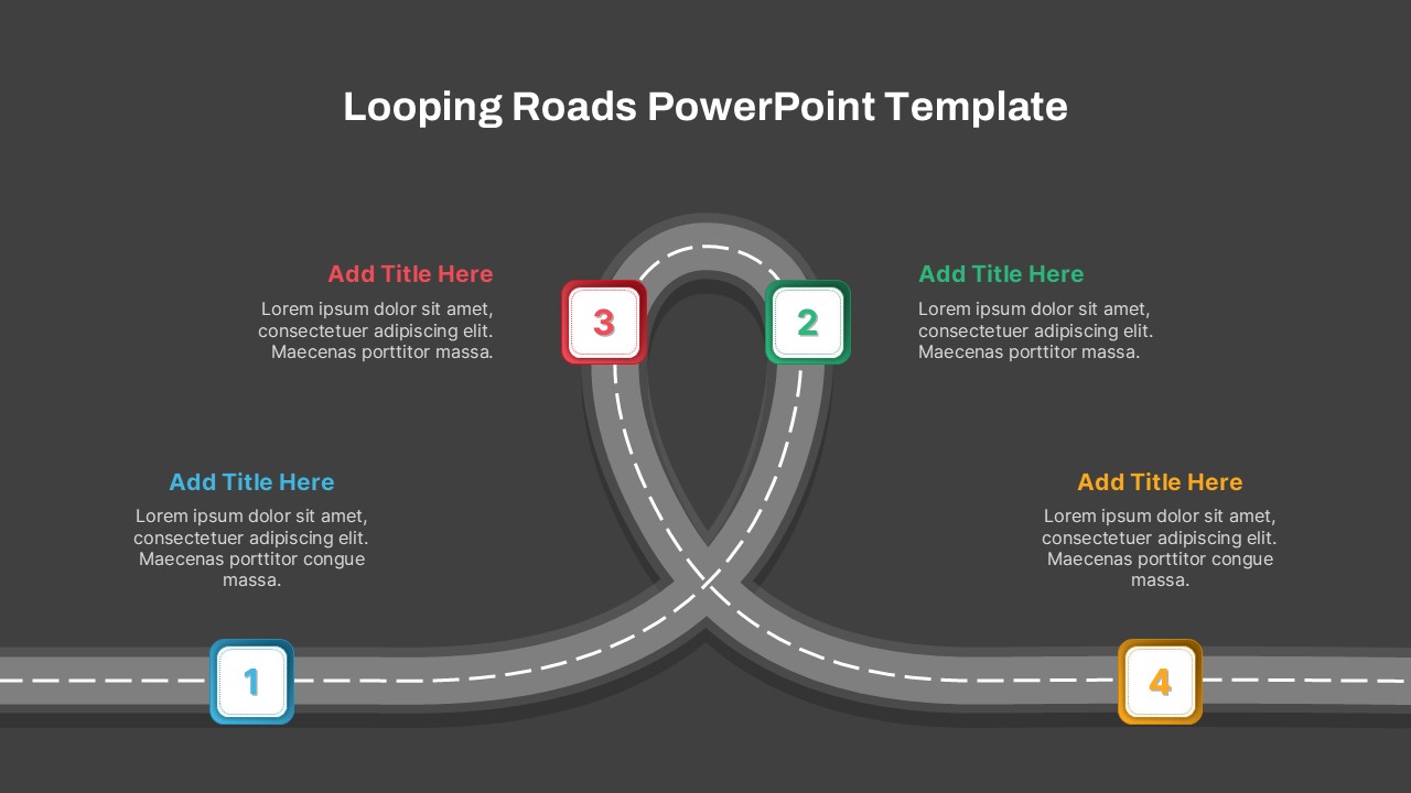 Looping Road PowerPoint PPT Template