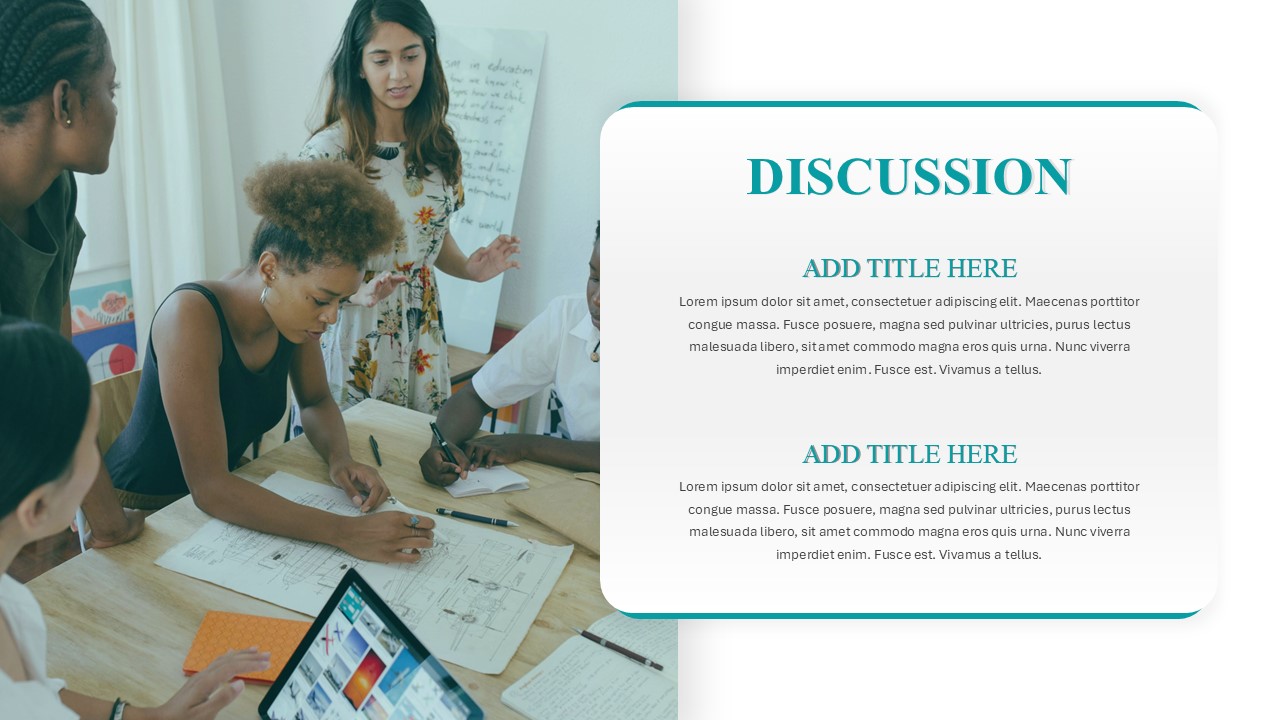 Research Paper Presentation PowerPoint Template discussion slide