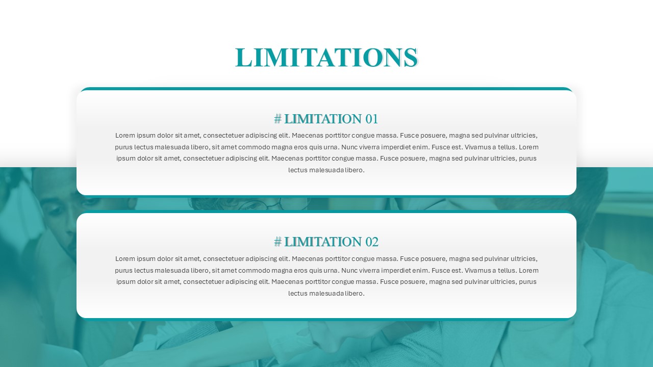 Research Paper Presentation PowerPoint Template limitations slide