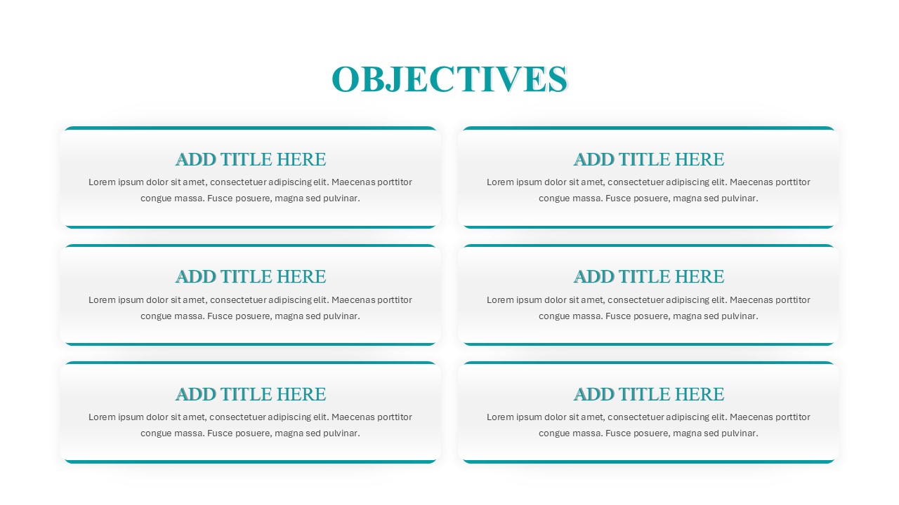 Research Paper Presentation PowerPoint Template objectives slide