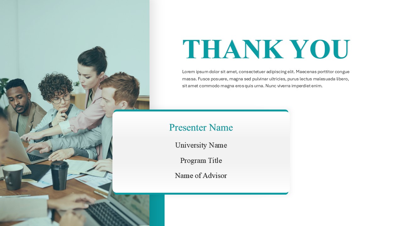 Research Paper Presentation PowerPoint Template thank you slide