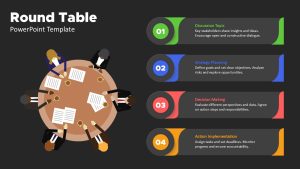 Round Table PowerPoint Slide Black