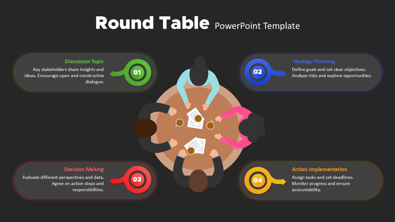 Round Table Presentation Slide Black