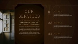 Rustic PowerPoint Presentation Template Our Services Slide