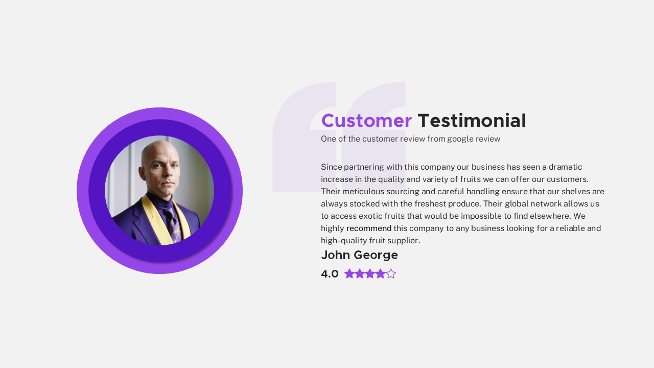 Sales Presentation Animated PowerPoint Template Customer Testimonials