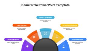 Semi Circle PowerPoint Template 5 Steps