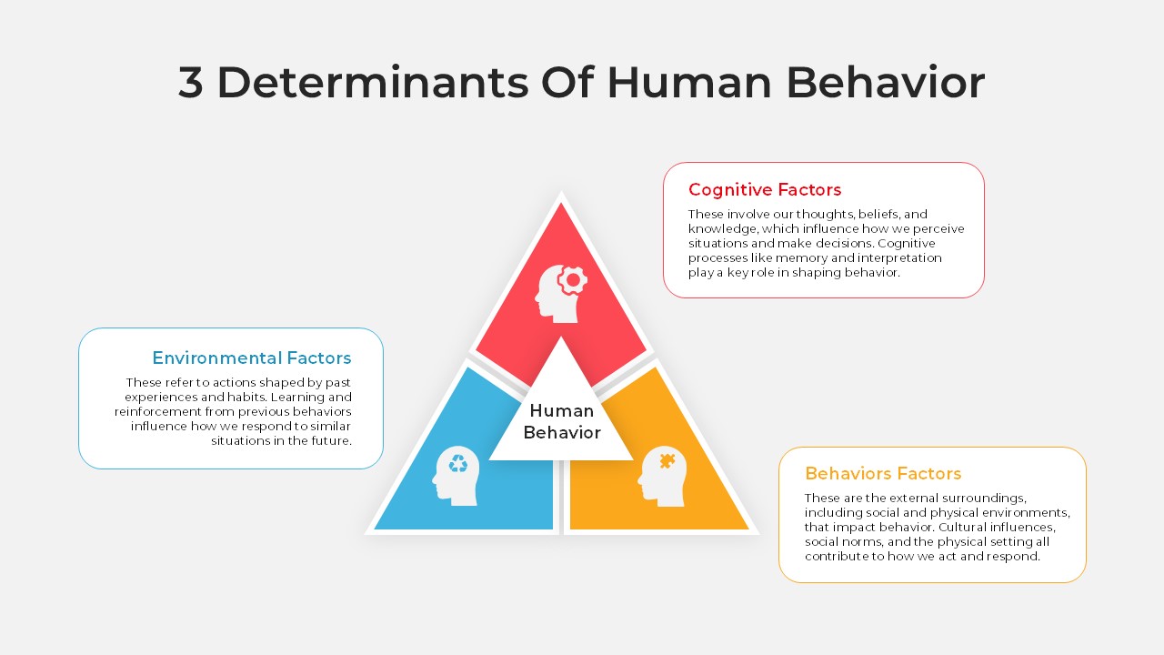 3 Determinants of Human Behavior PowerPoint Template