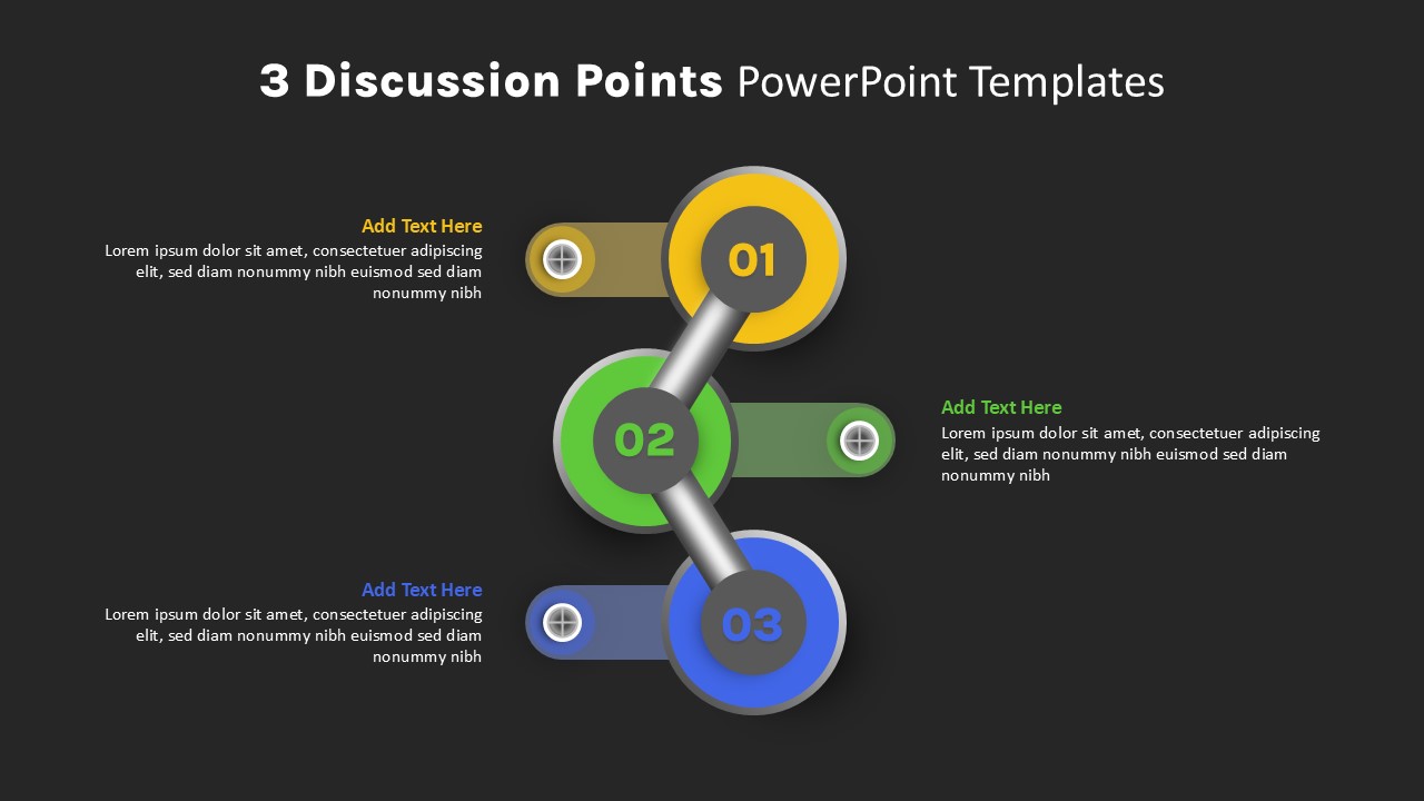 3 Discussion Points PowerPoint Template