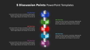 5 Discussion Points PowerPoint Template black