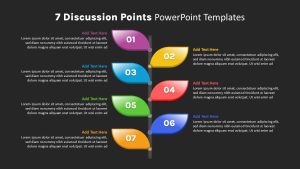 7 Discussion Points PowerPoint Template black