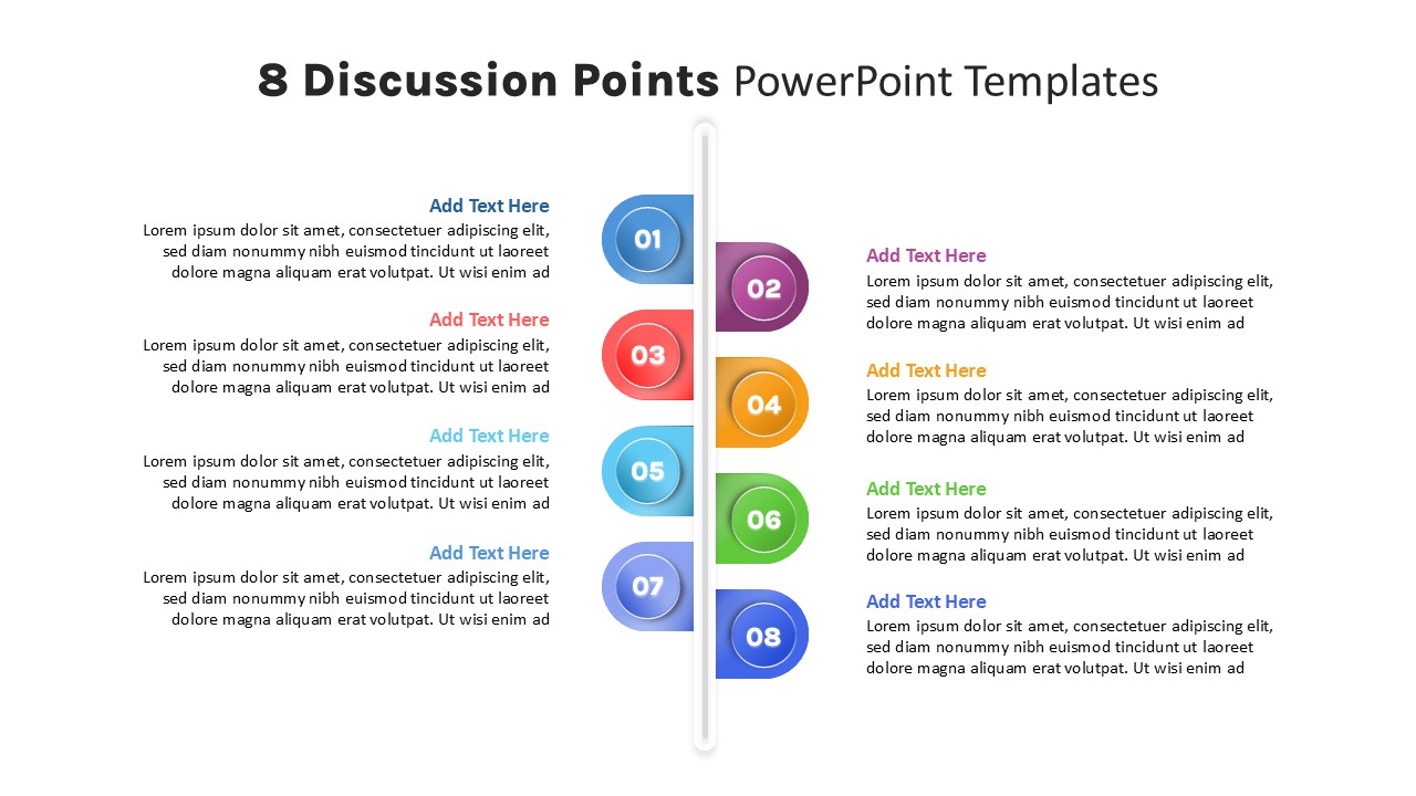 8 Discussion Points PowerPoint Template