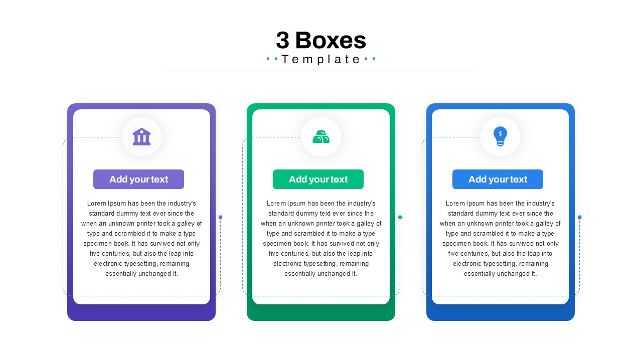 Boxes PowerPoint Template 3 boxes