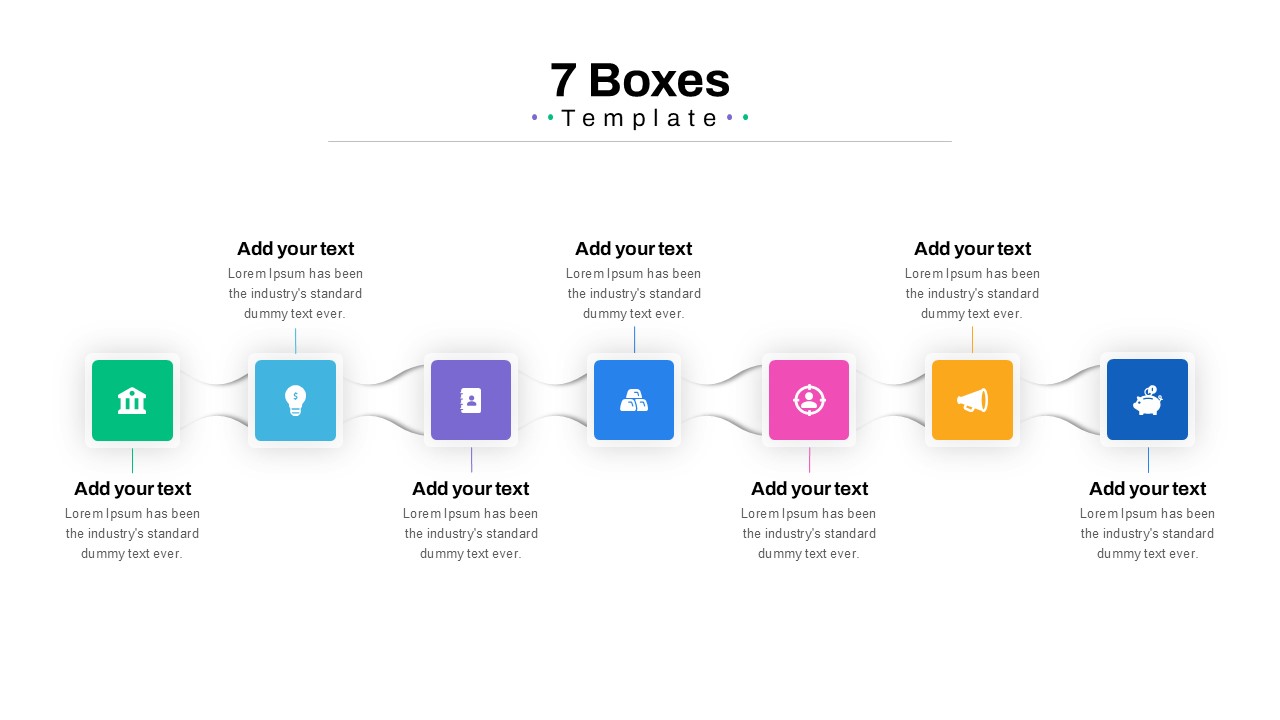 Boxes PowerPoint Template 7 boxes