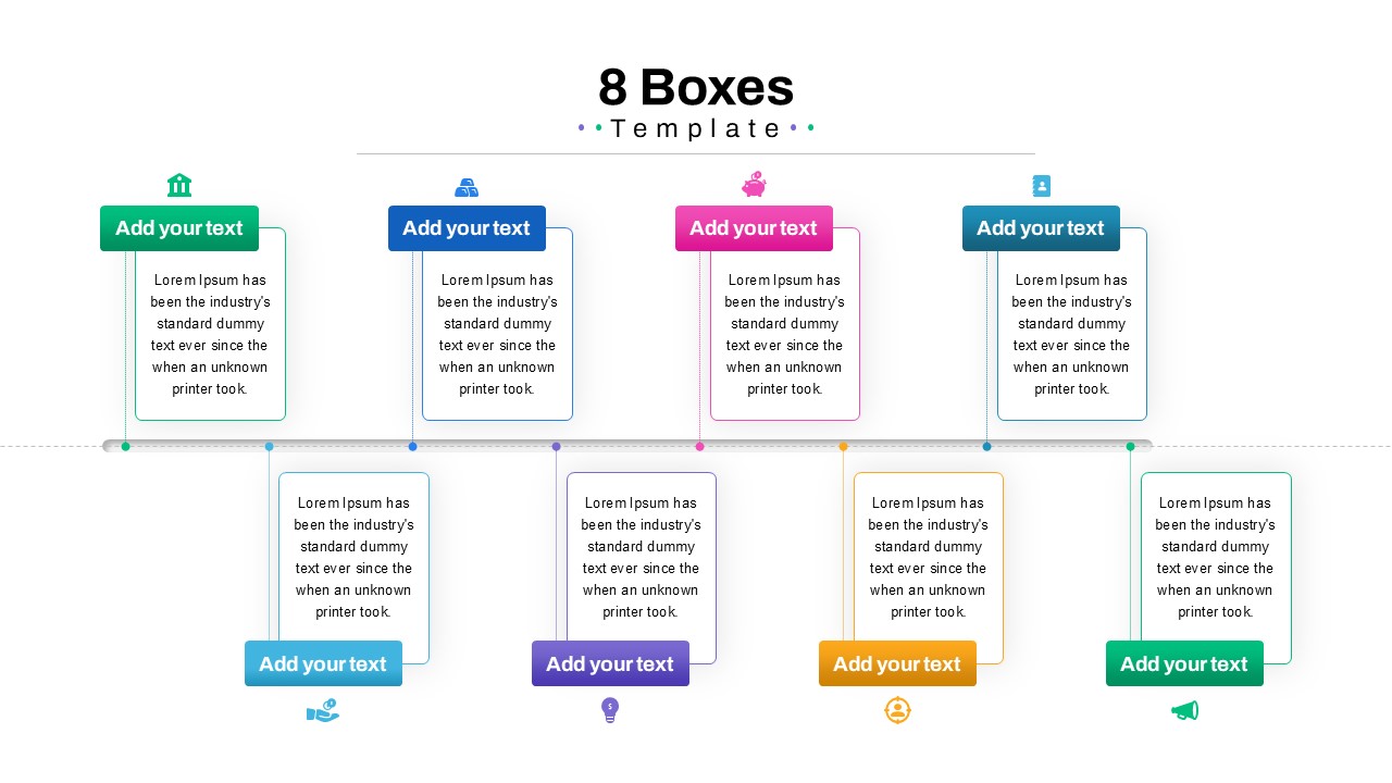 Boxes PowerPoint Template 8 boxes