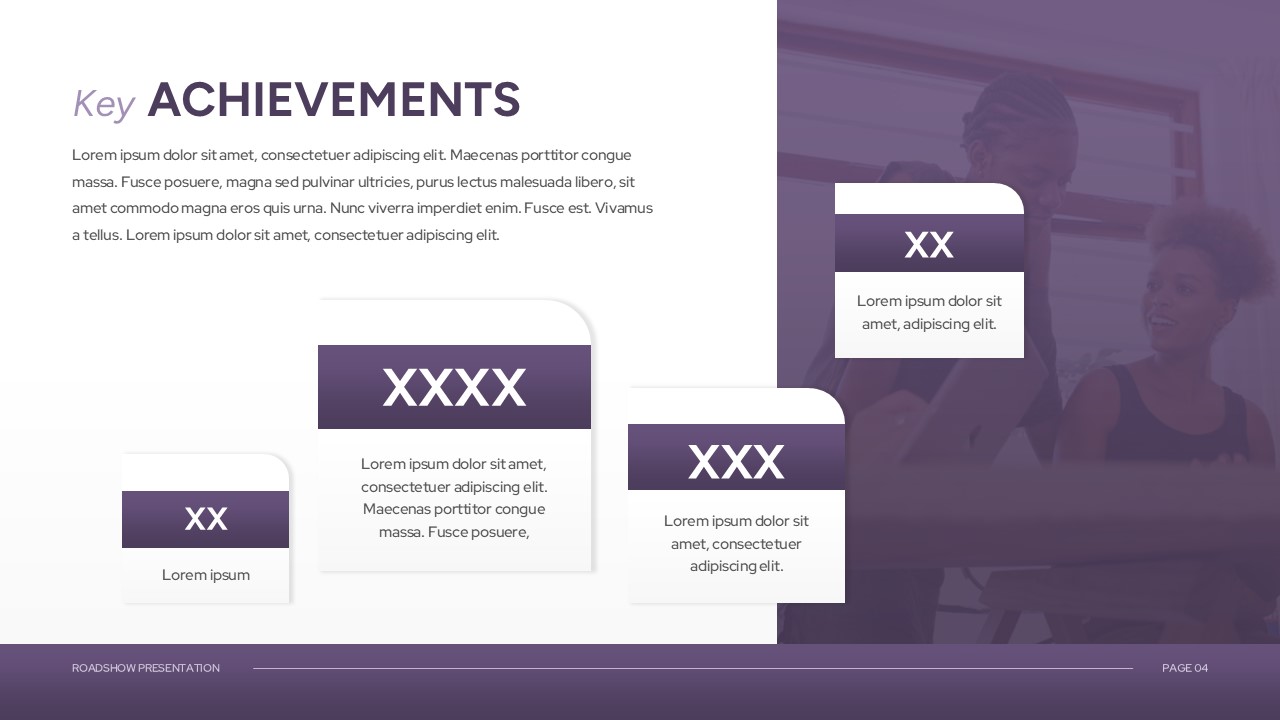 Business Roadshow PowerPoint Presentation Template achievements