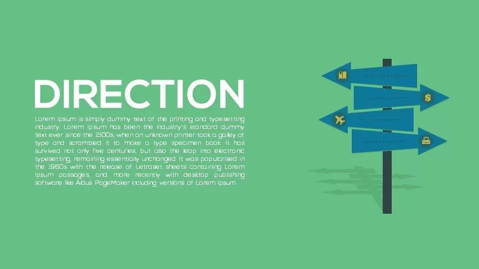 Direction Signpost PPT Presentation Template
