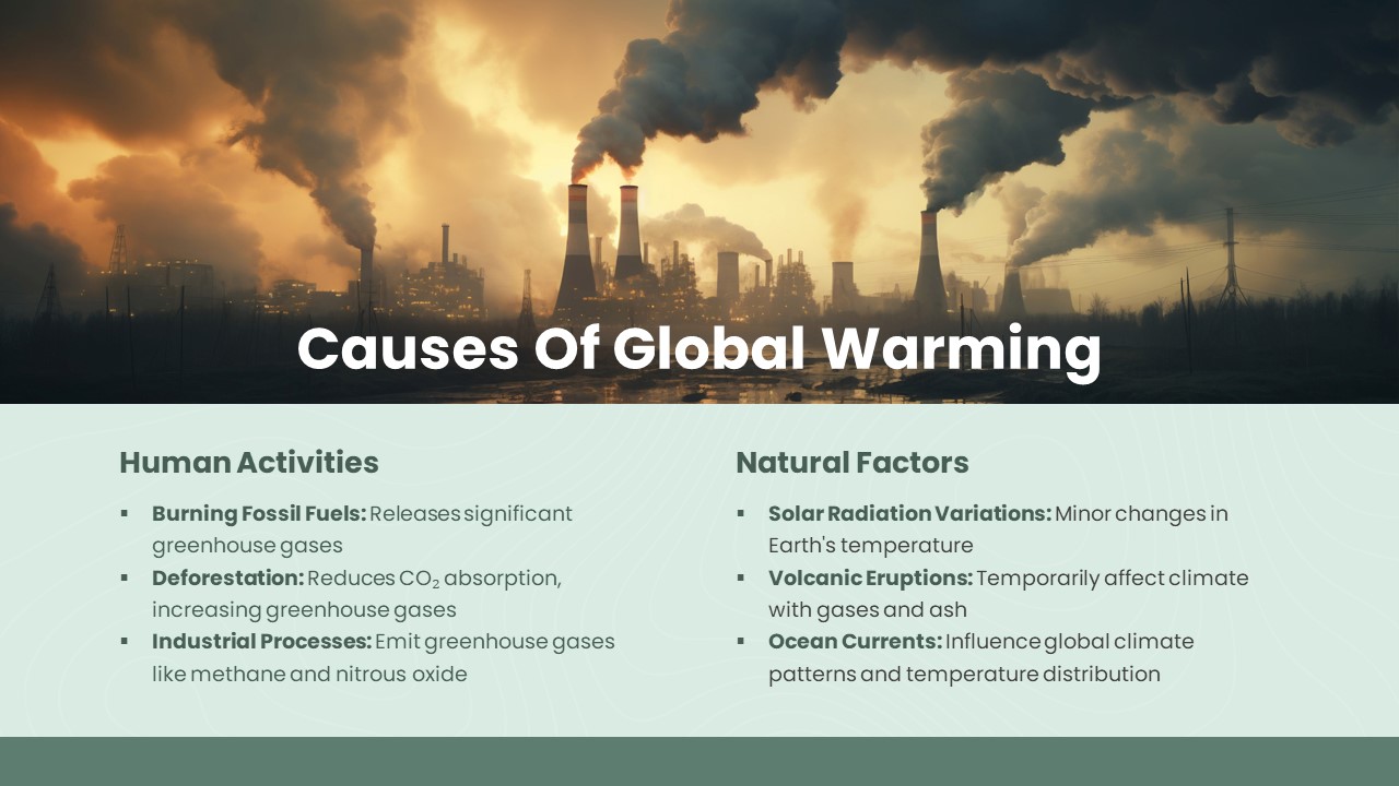 Free Global Warming PowerPoint Template causes
