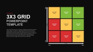 Grid PowerPoint Template 3 grid formation black