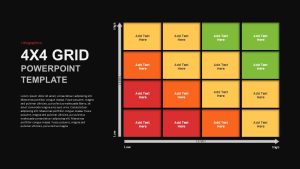 Grid PowerPoint Template 4 grid formation black