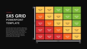 Grid PowerPoint Template 5 grid formation black