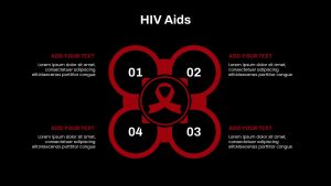 HIV Aids PowerPoint Template Black &amp; Red Background