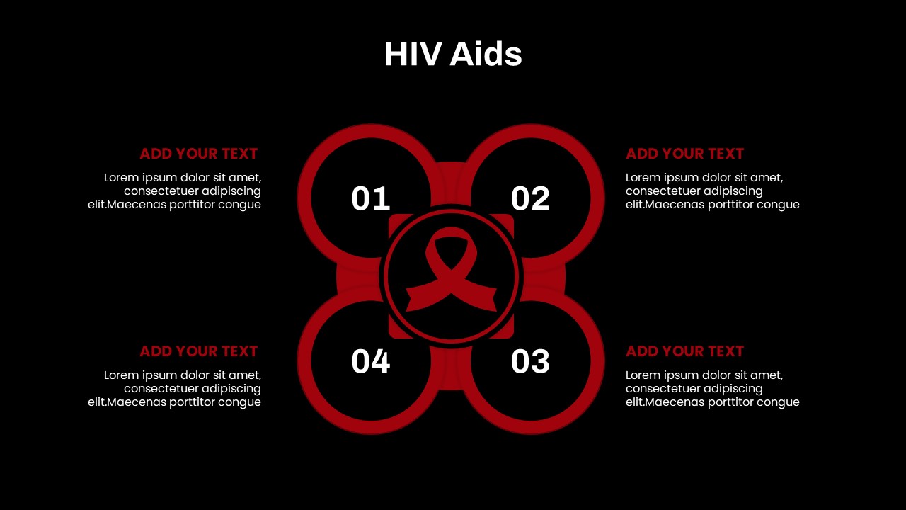 HIV Aids PowerPoint Template Black &amp; Red Background