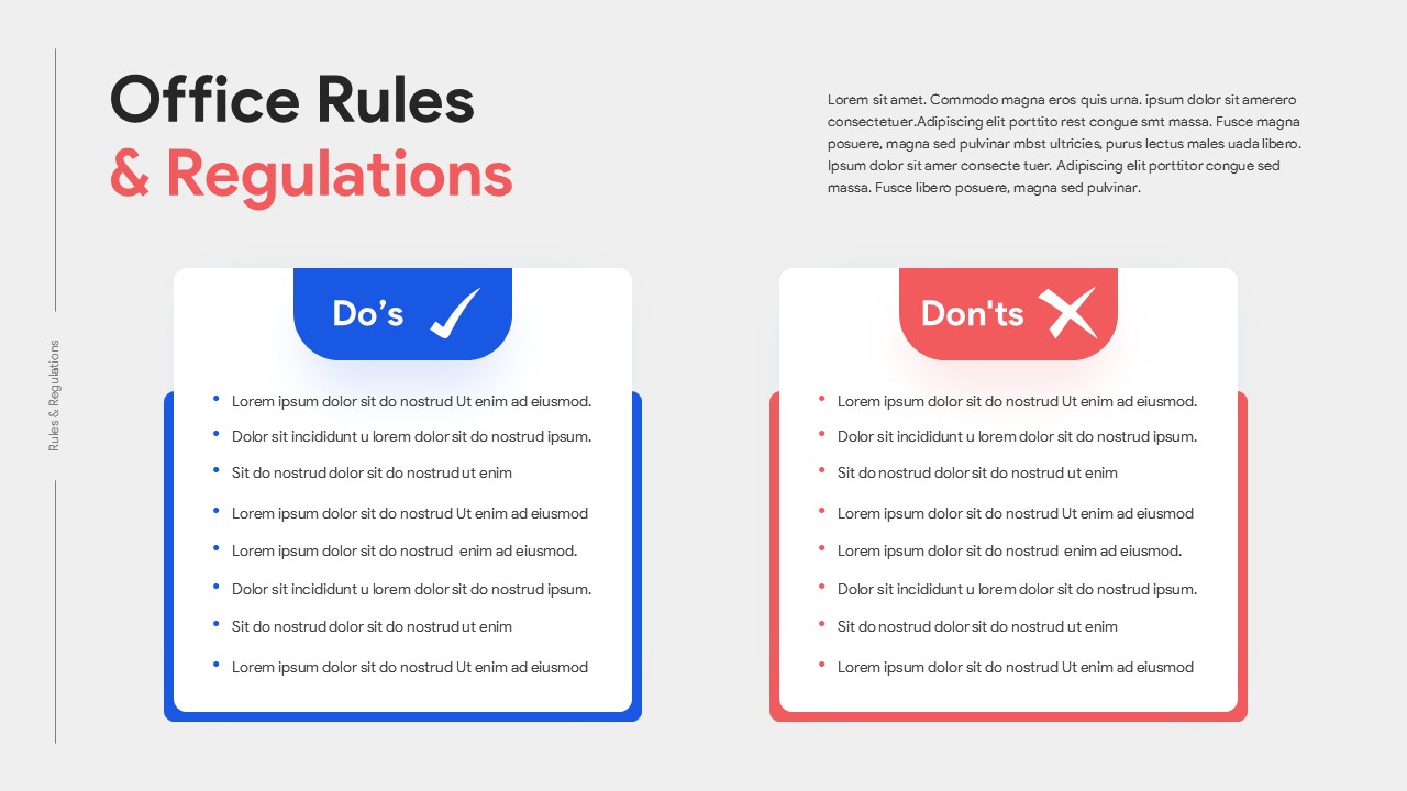 Office rules and regulations