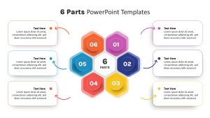 Parts PowerPoint Template 6 parts white