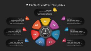 Parts PowerPoint Template 7 parts black