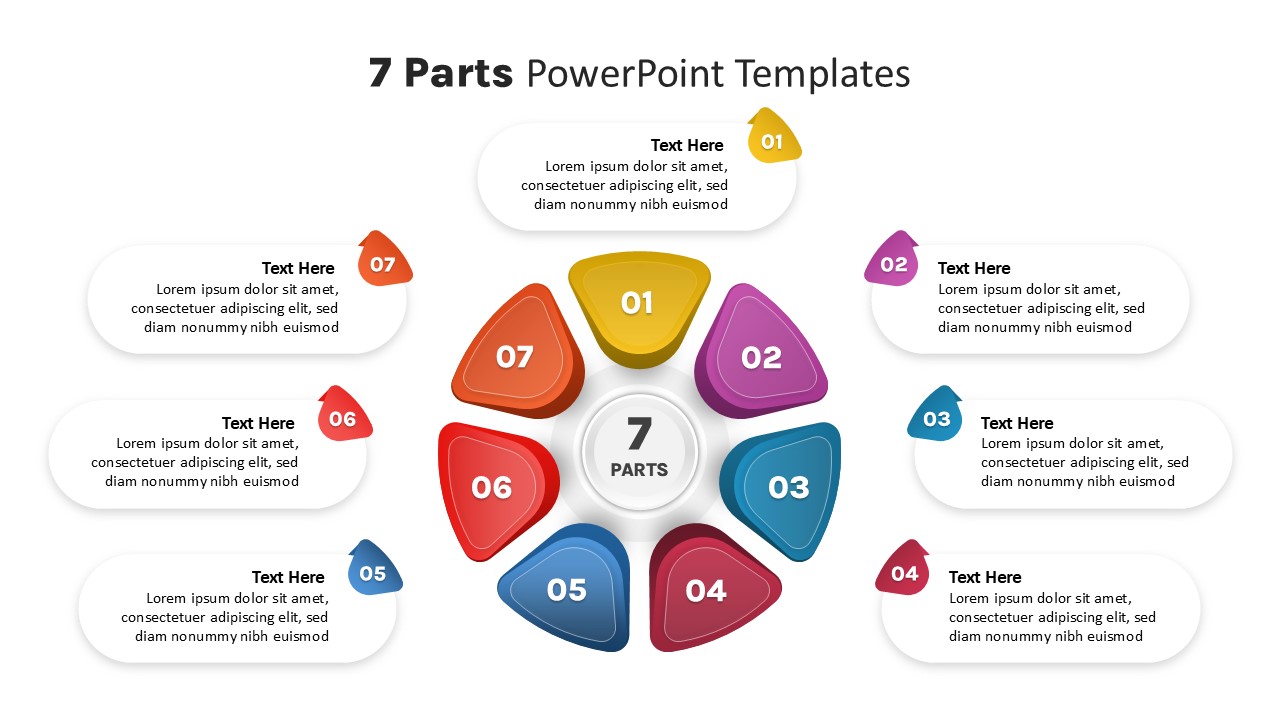 Parts PowerPoint Template 7 parts white