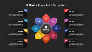 Parts PowerPoint Template 8 parts black