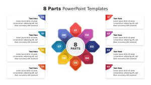 Parts PowerPoint Template 8 parts white