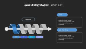 Spiral Strategy Diagram PowerPoint Slide Dark