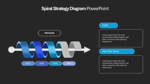 Spiral Strategy PPT Diagram Presentation Slide Dark