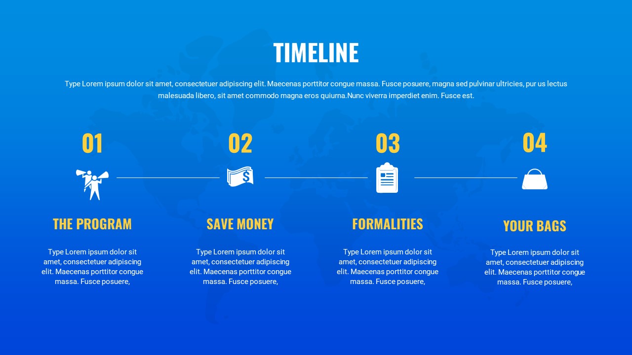 Study Abroad PowerPoint Presentation Template Timeline Slide