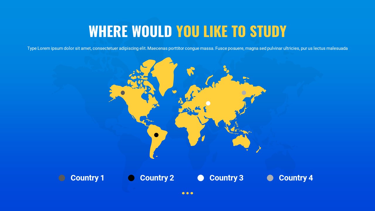 Study Abroad PowerPoint Presentation Template Where To Study Map