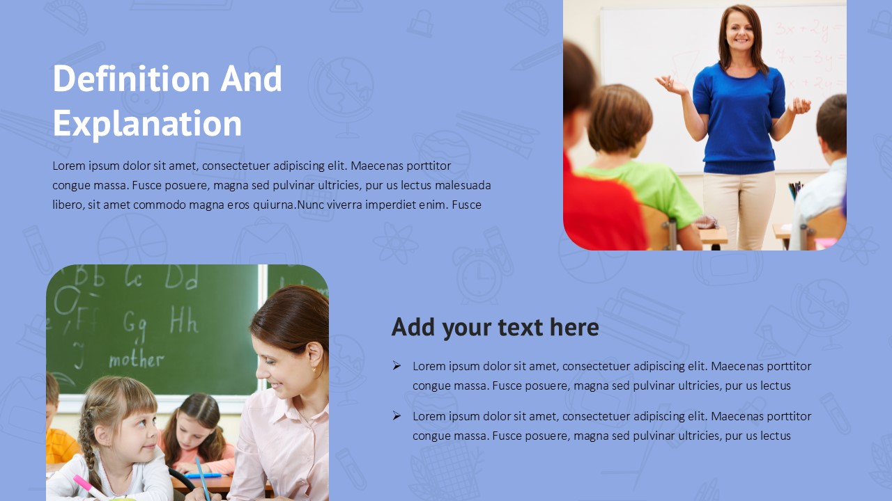 Teacher Education PowerPoint Template Deck definition