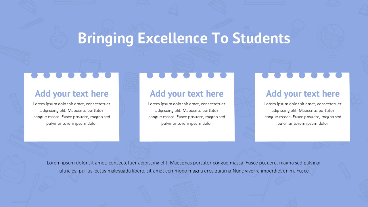 Teacher Education PowerPoint Template Deck excellence to students