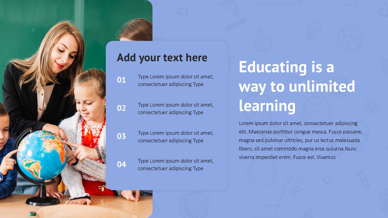 Teacher Education PowerPoint Template Deck text