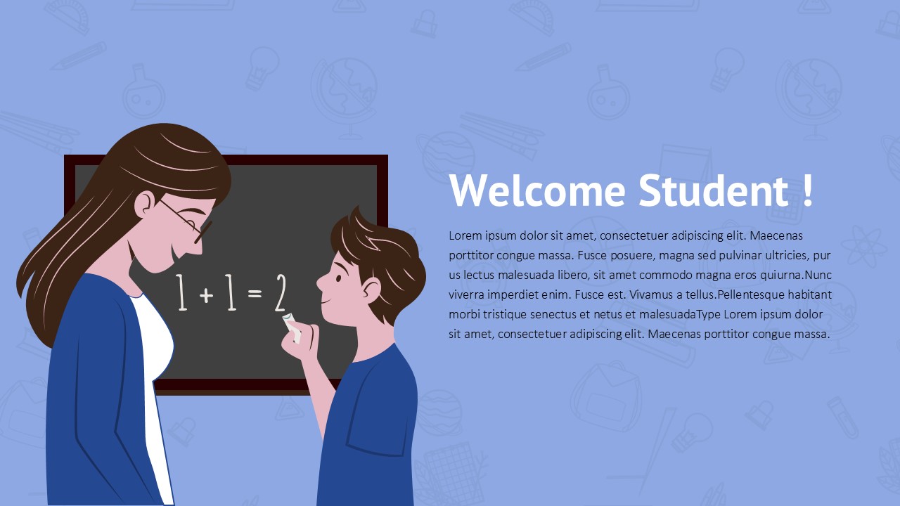 Teacher Education PowerPoint Template Deck welcome slide