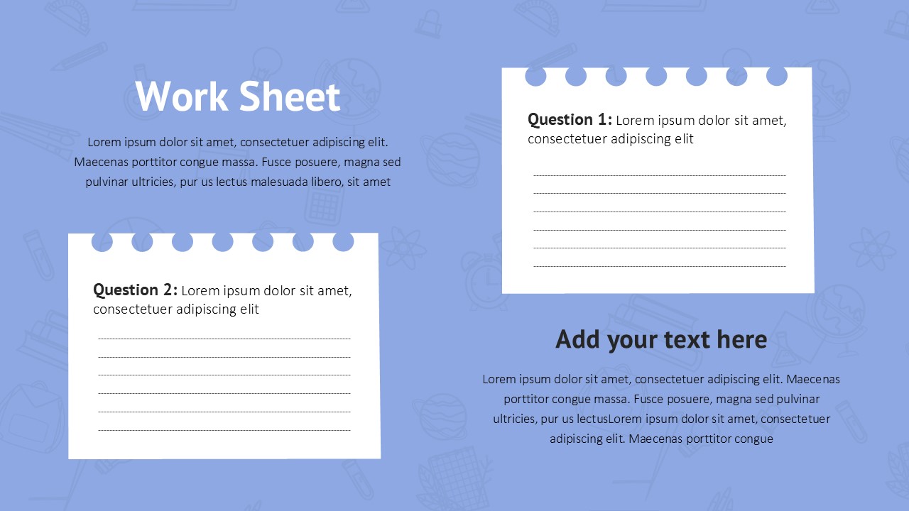 Teacher Education PowerPoint Template Deck work sheet