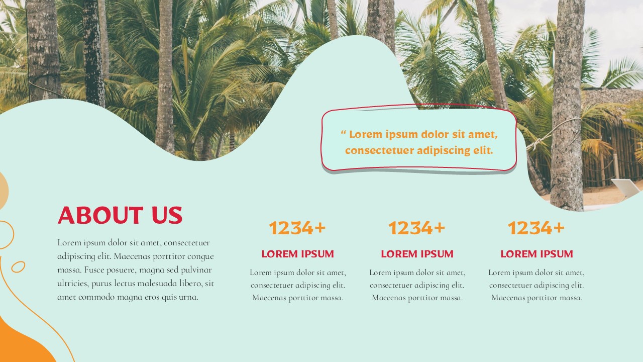 Tropical PowerPoint Presentation Template About Us Slide