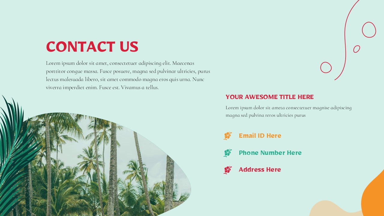 Tropical PowerPoint Presentation Template Contact Slide