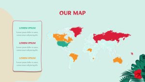 Tropical PowerPoint Presentation Template Map Slide