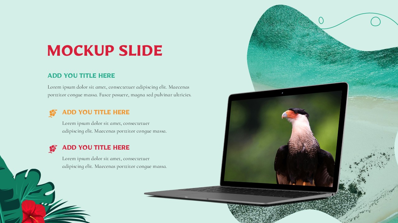 Tropical PowerPoint Presentation Template Mockup Slide