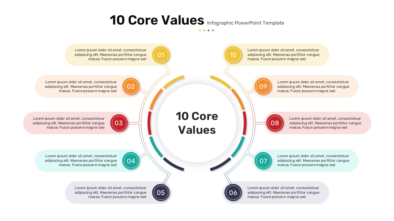 10 Core Values Infographic PowerPoint Template featured image