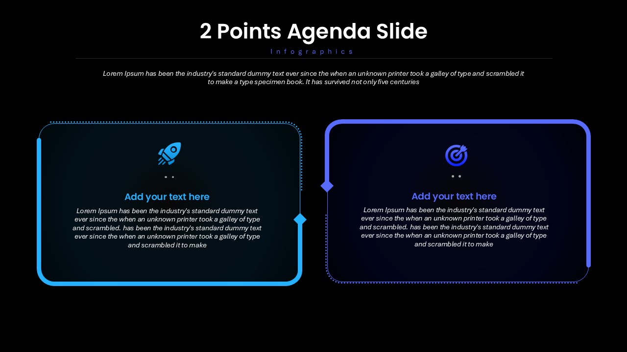 2 Points Agenda PowerPoint Template