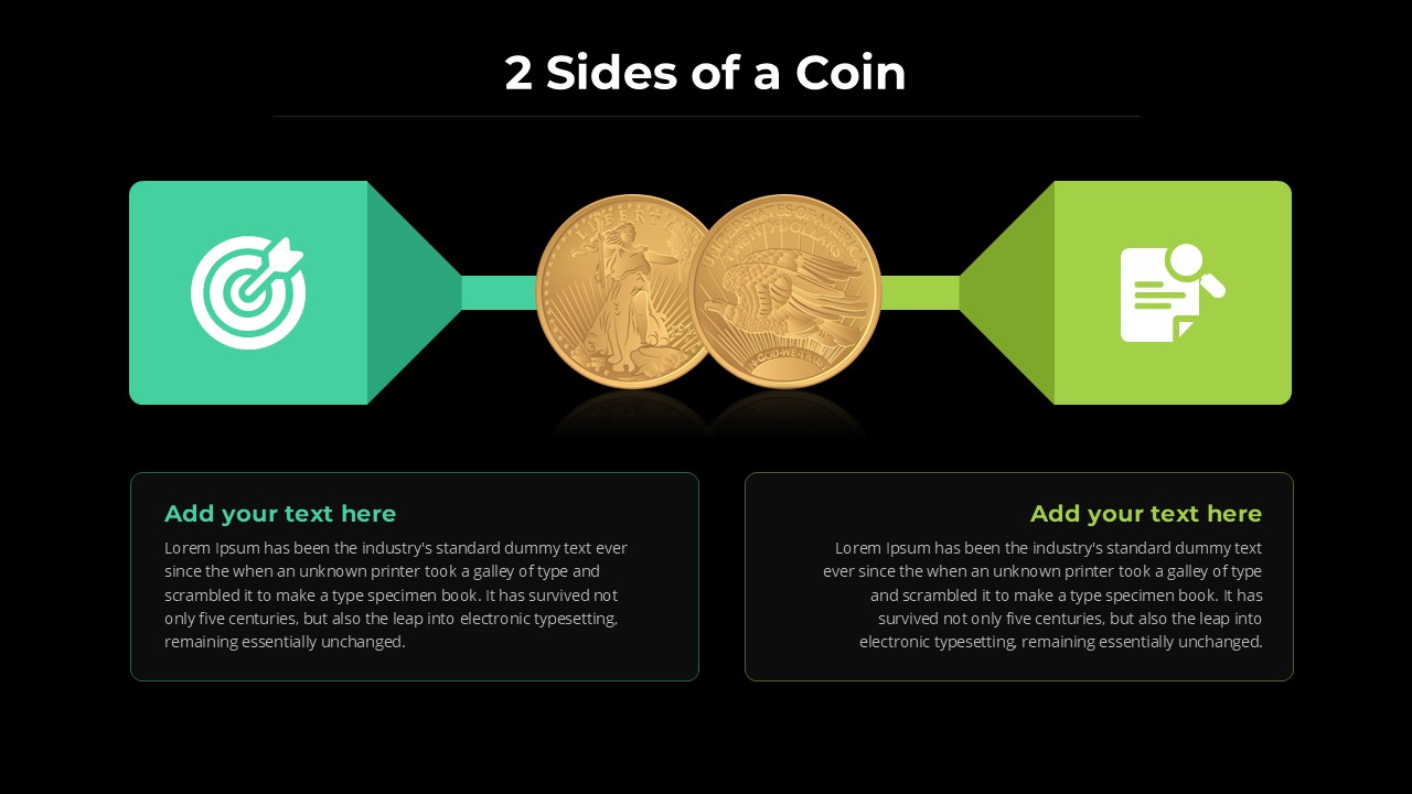 2 Sides of a Coin PowerPoint Template