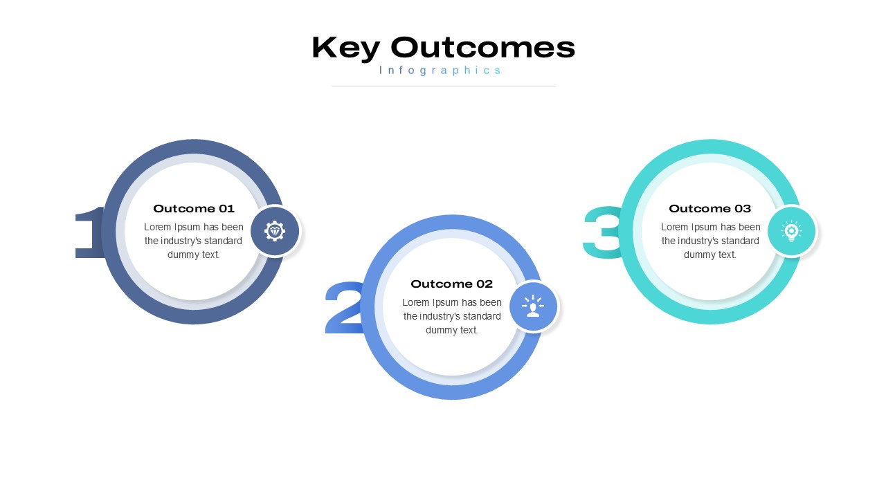 3 Point Key Outcomes PowerPoint Template