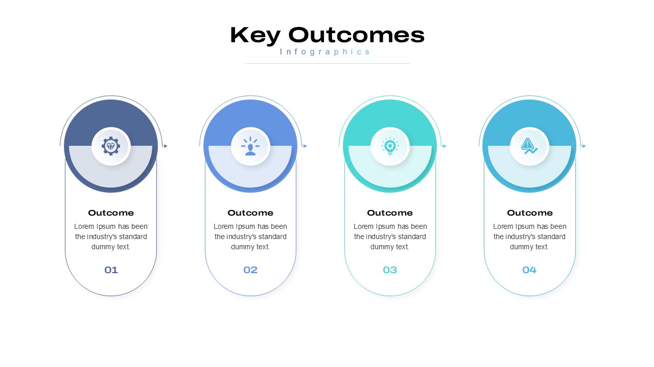 4 Key Outcomes PowerPoint Template